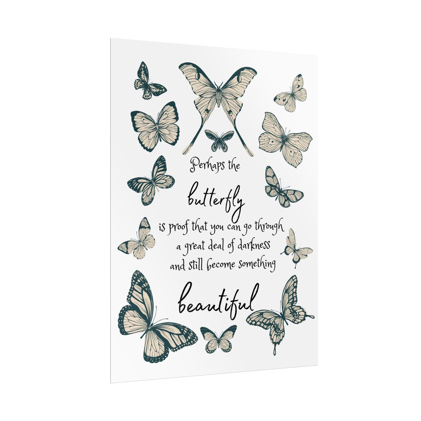 Butterfly Inspirational Wall Art, Motivational Decor, Home Office Print, Nature Lover Gift, Positive Affirmation Poster