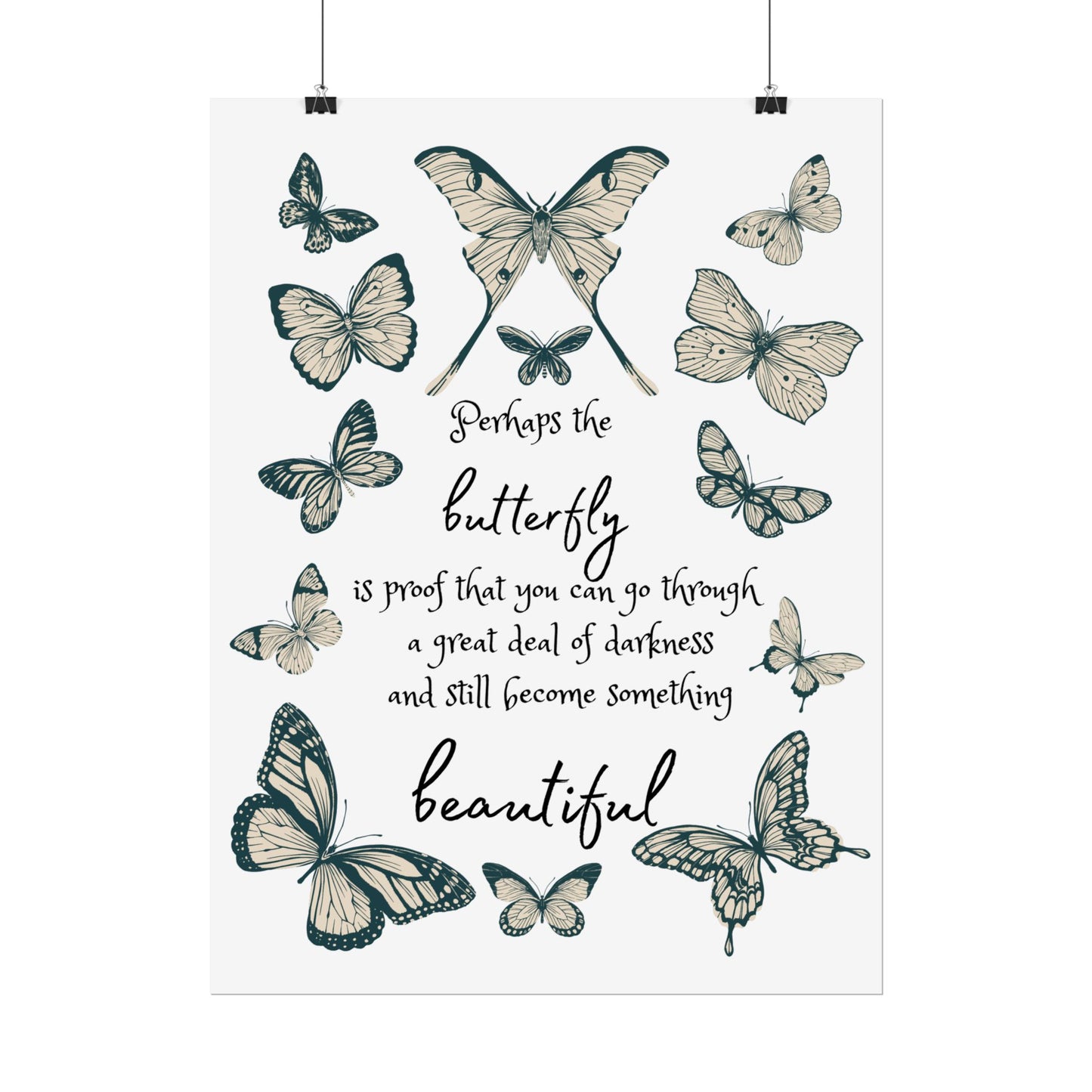 Butterfly Inspirational Wall Art, Motivational Decor, Home Office Print, Nature Lover Gift, Positive Affirmation Poster