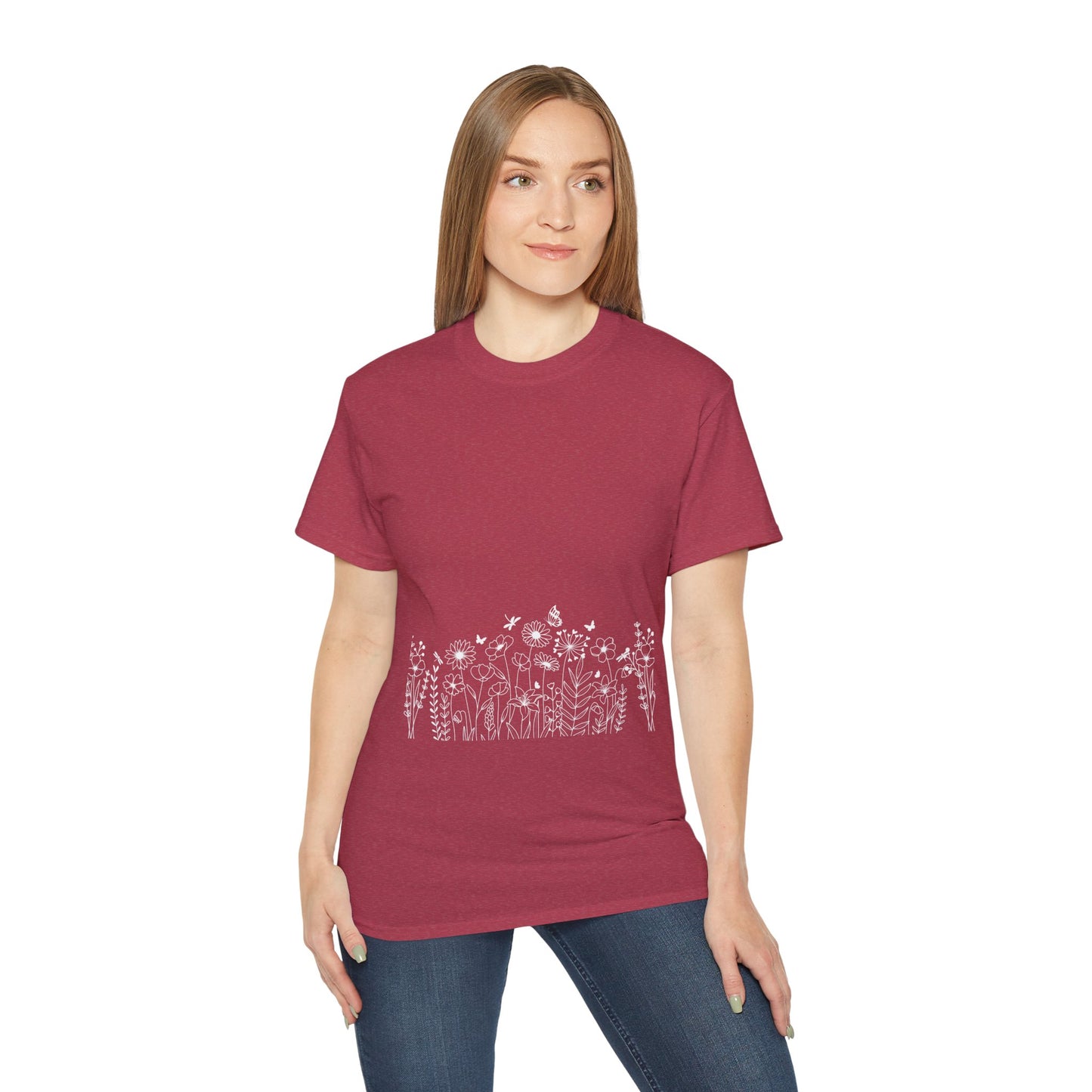 Floral Print Unisex Tee - Perfect for Spring Celebrations, Everyday Wear, Gift for Nature Lovers, Casual Style, Eco-Friendly Fashion