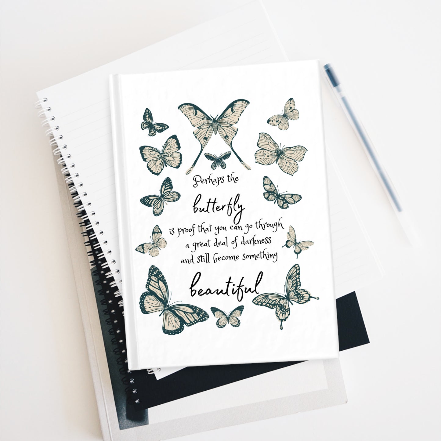 Butterfly Inspirational Journal | Elegant Note-Taking, Gift for Nature Lovers, Self-Reflection, Graduation Gift, Eco-Friendly
