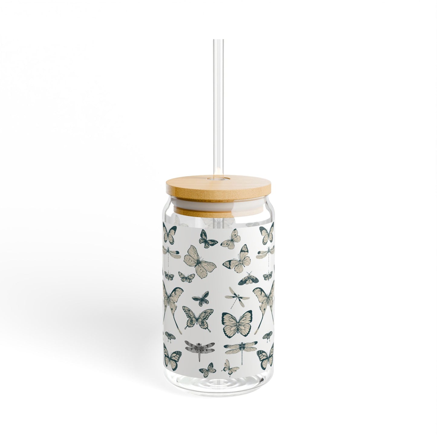 Beautiful Butterfly Sipper Glass, 16oz | Eco-friendly Drinkware | Gift for Nature Lovers, Birthday, & Summer Parties, Inspirational Quote