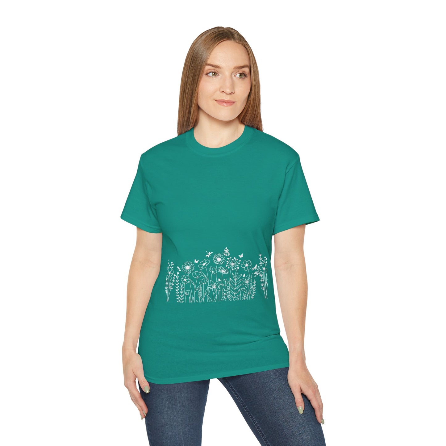 Floral Print Unisex Tee - Perfect for Spring Celebrations, Everyday Wear, Gift for Nature Lovers, Casual Style, Eco-Friendly Fashion