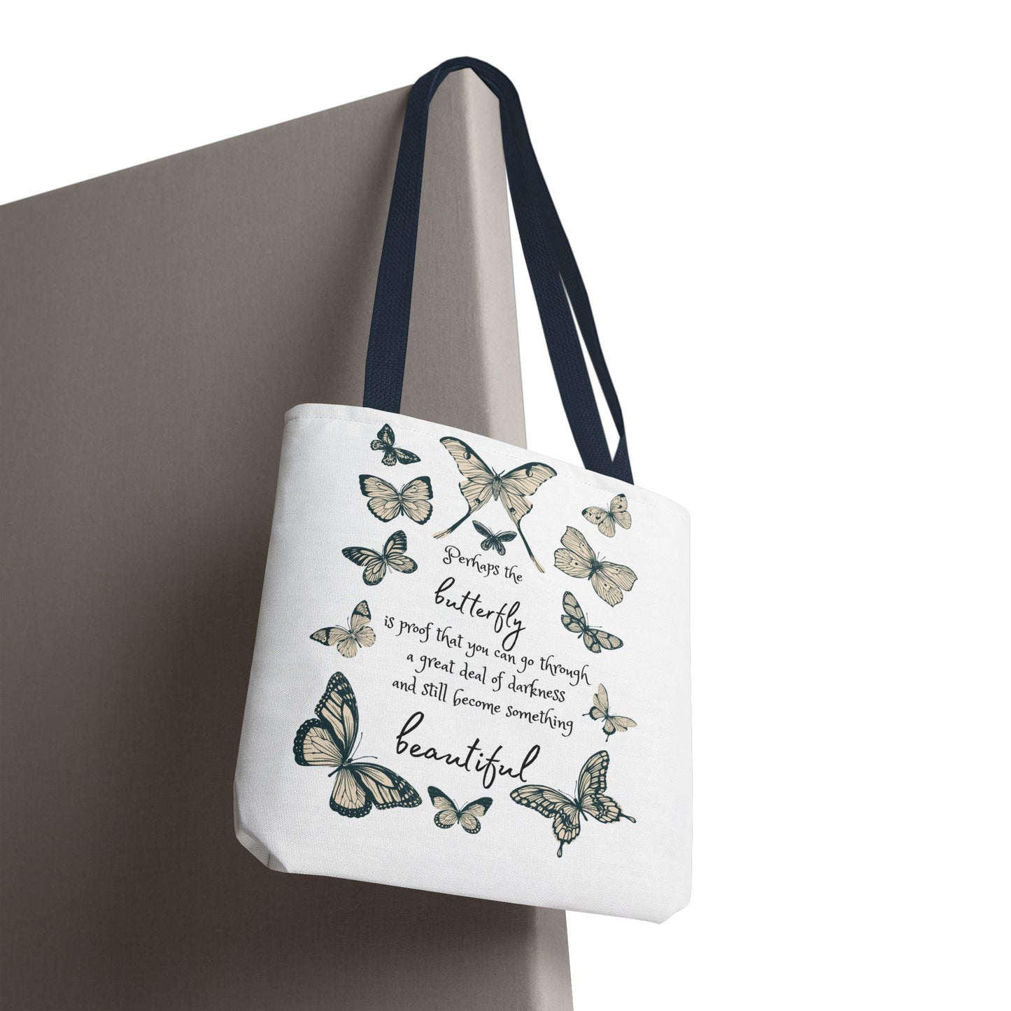 Butterfly Inspiration Tote Bag, Motivational Tote, Eco-Friendly Shopping Bag, Butterfly Art Carry All, Gift for Nature Lovers
