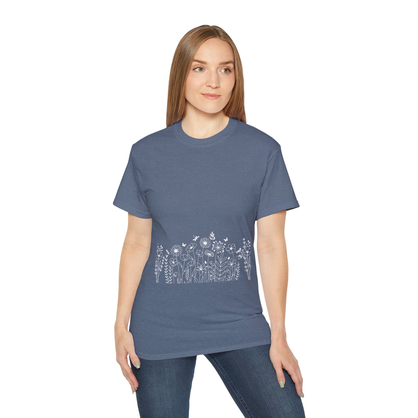 Floral Print Unisex Tee - Perfect for Spring Celebrations, Everyday Wear, Gift for Nature Lovers, Casual Style, Eco-Friendly Fashion