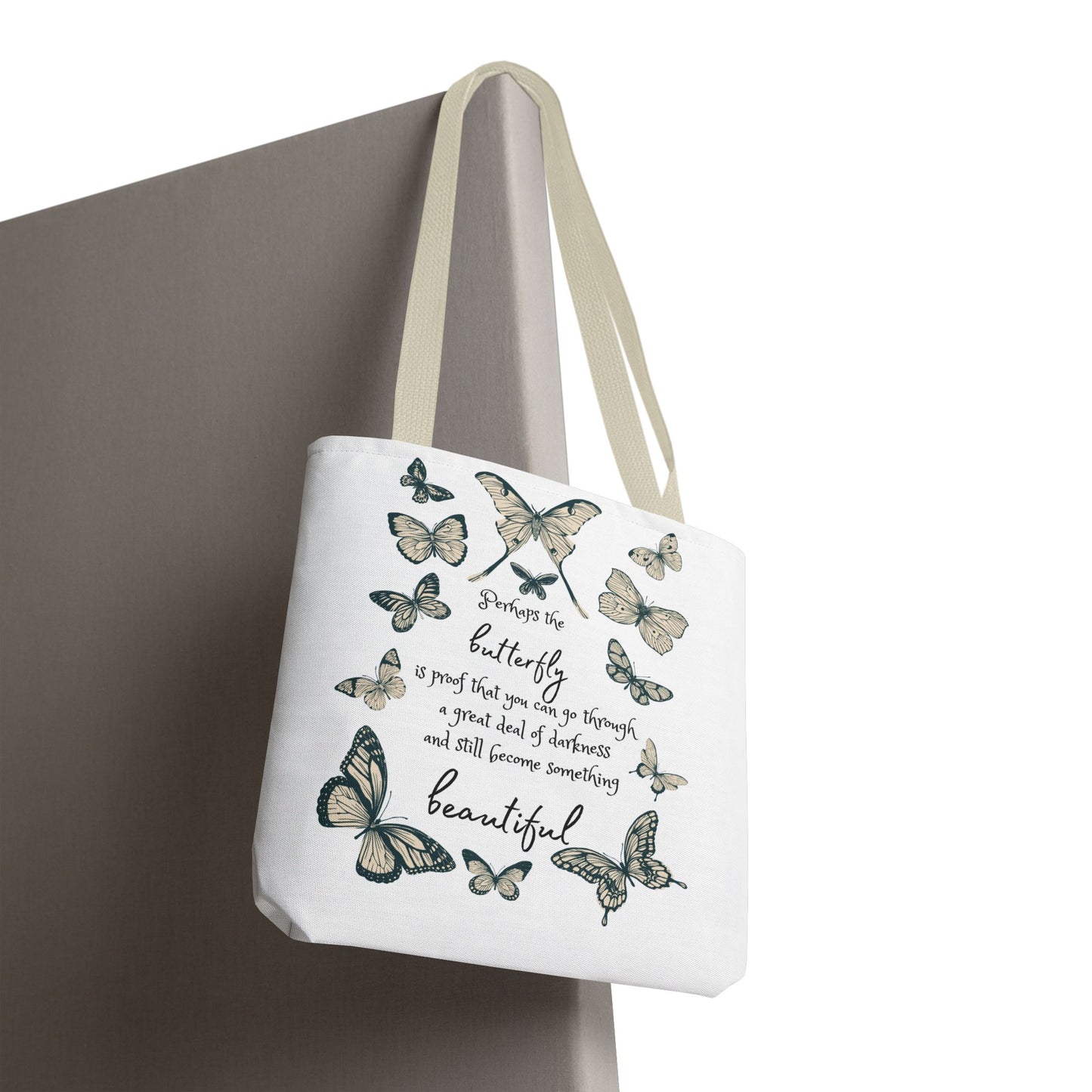 Butterfly Inspiration Tote Bag, Motivational Tote, Eco-Friendly Shopping Bag, Butterfly Art Carry All, Gift for Nature Lovers