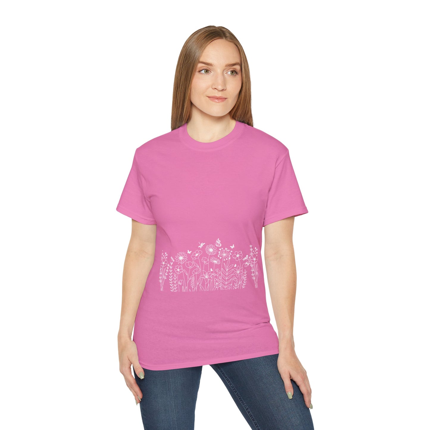 Floral Print Unisex Tee - Perfect for Spring Celebrations, Everyday Wear, Gift for Nature Lovers, Casual Style, Eco-Friendly Fashion