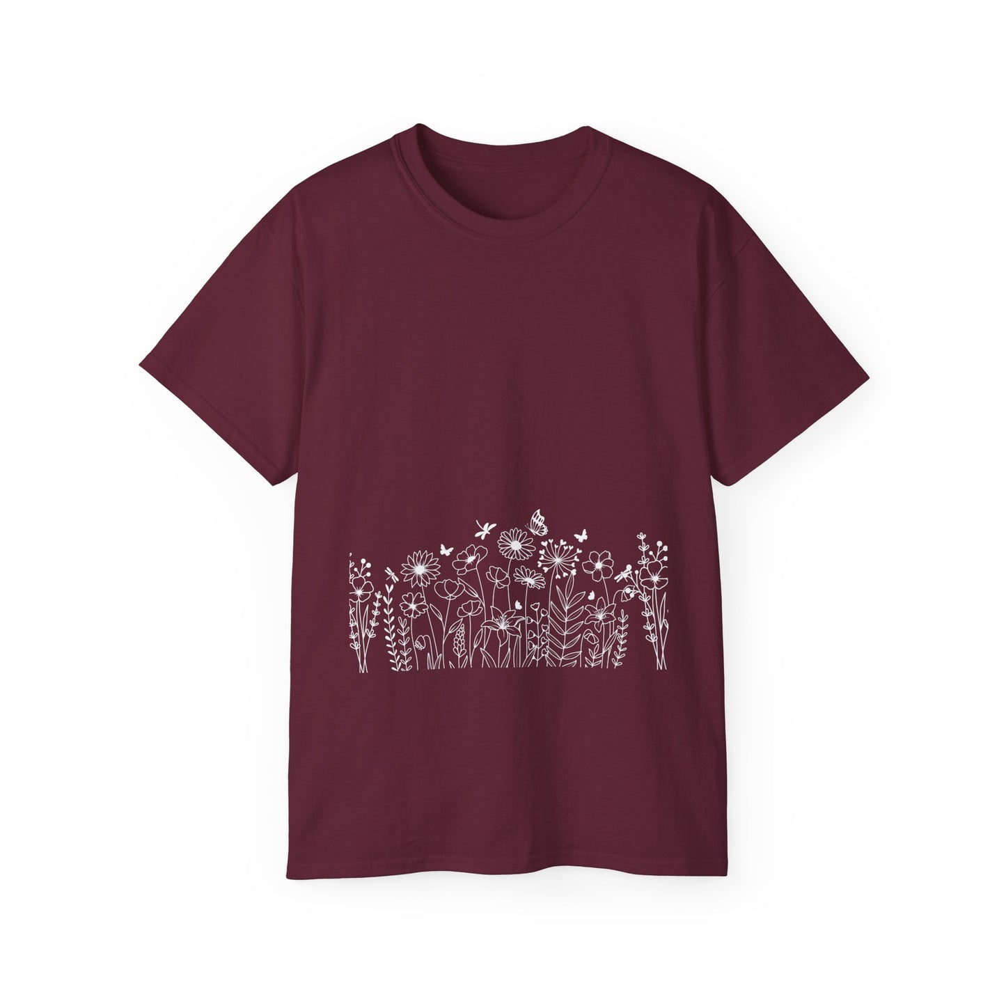 Floral Print Unisex Tee - Perfect for Spring Celebrations, Everyday Wear, Gift for Nature Lovers, Casual Style, Eco-Friendly Fashion