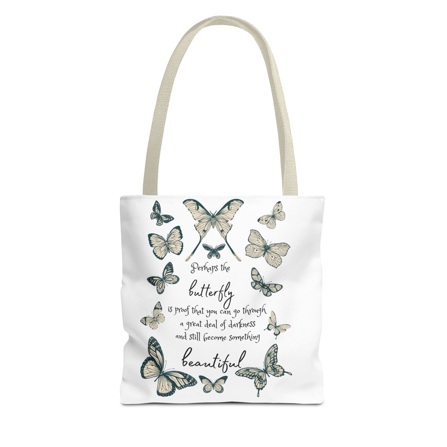Butterfly Inspiration Tote Bag, Motivational Tote, Eco-Friendly Shopping Bag, Butterfly Art Carry All, Gift for Nature Lovers