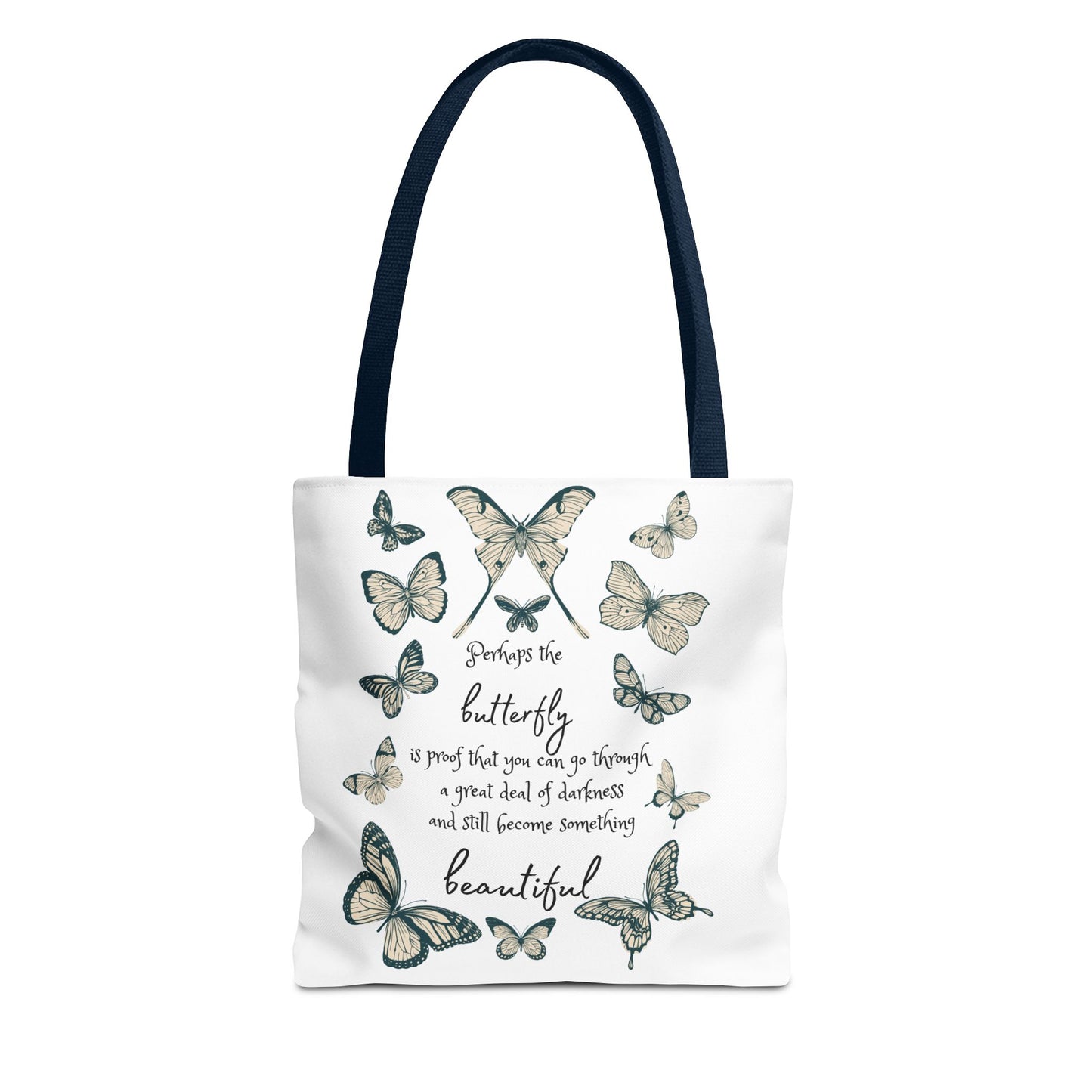 Butterfly Inspiration Tote Bag, Motivational Tote, Eco-Friendly Shopping Bag, Butterfly Art Carry All, Gift for Nature Lovers