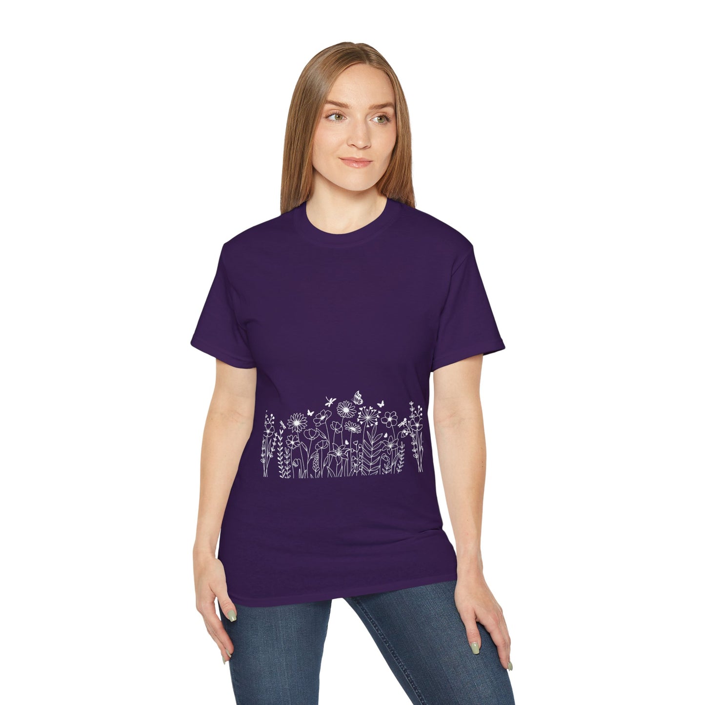 Floral Print Unisex Tee - Perfect for Spring Celebrations, Everyday Wear, Gift for Nature Lovers, Casual Style, Eco-Friendly Fashion
