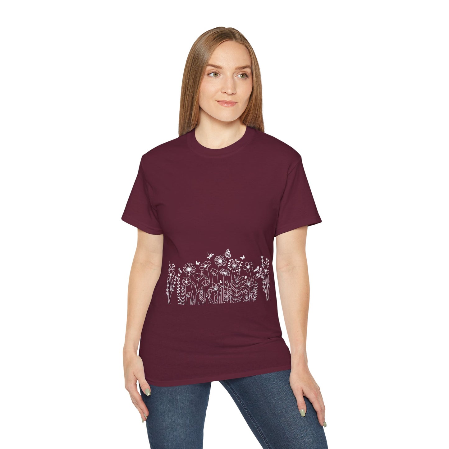 Floral Print Unisex Tee - Perfect for Spring Celebrations, Everyday Wear, Gift for Nature Lovers, Casual Style, Eco-Friendly Fashion
