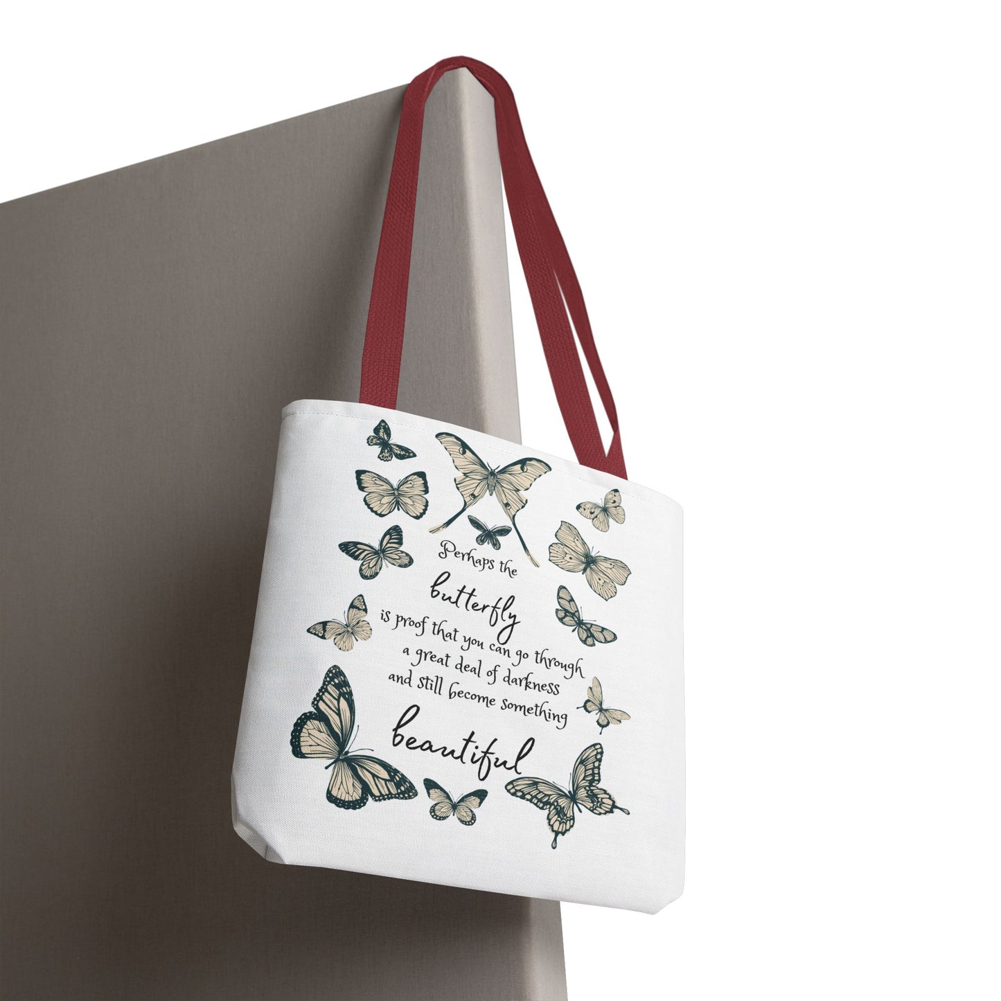 Butterfly Inspiration Tote Bag, Motivational Tote, Eco-Friendly Shopping Bag, Butterfly Art Carry All, Gift for Nature Lovers
