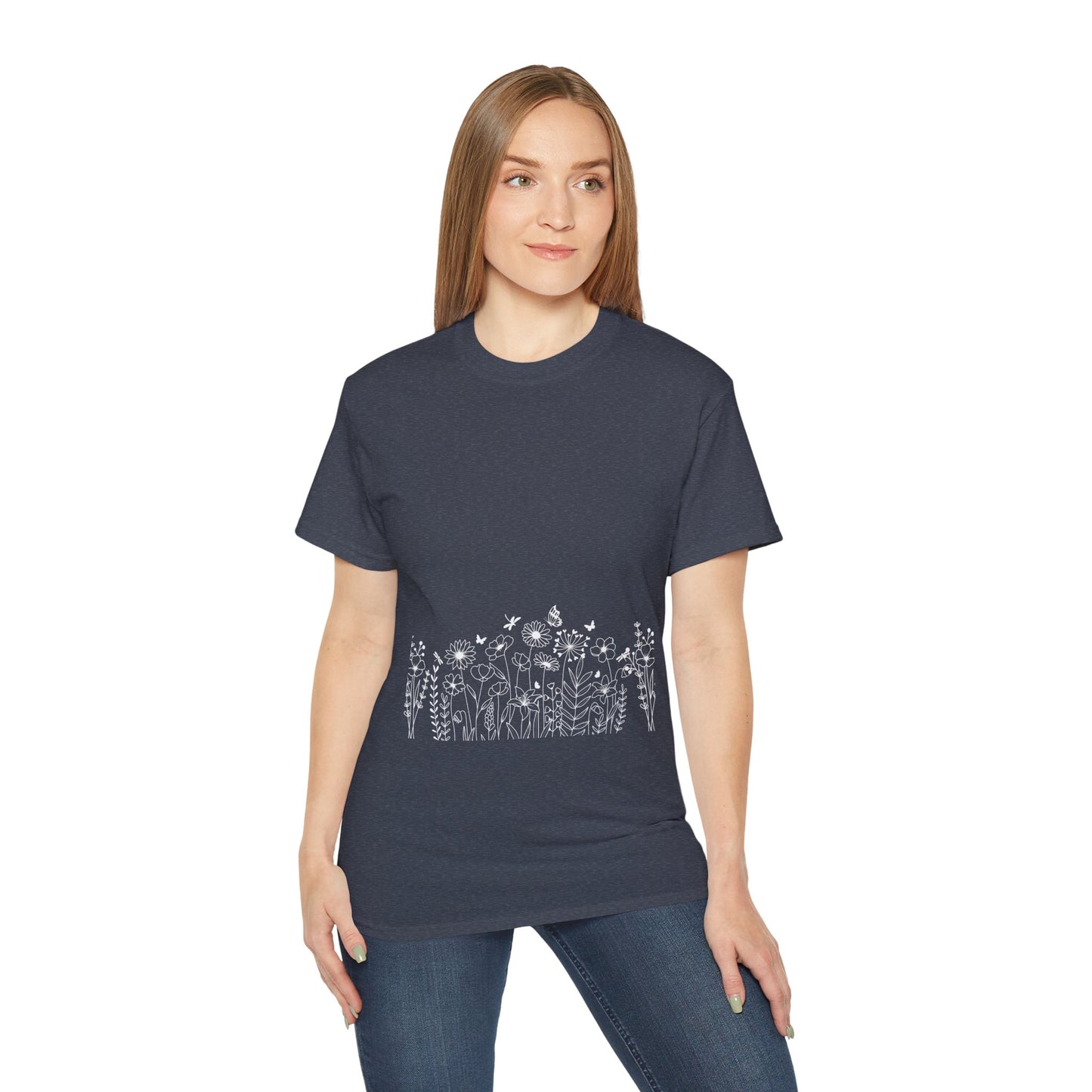Floral Print Unisex Tee - Perfect for Spring Celebrations, Everyday Wear, Gift for Nature Lovers, Casual Style, Eco-Friendly Fashion