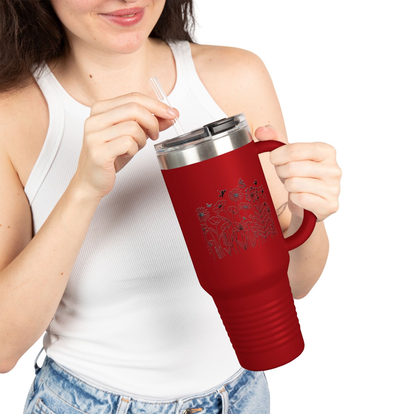 Stylish Insulated Travel Mug | 40oz Floral Design, Eco-Friendly Travel Tumbler, Perfect Gift for Coffee Lovers, Outdoor Adventures, [...]