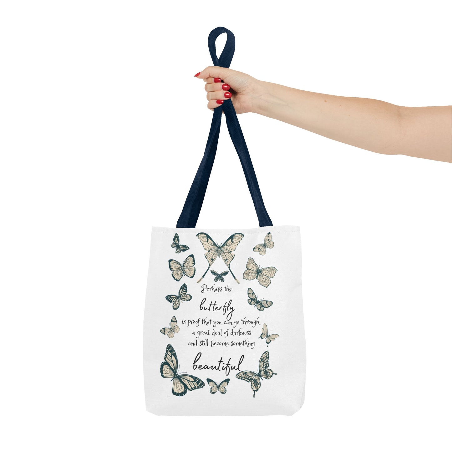 Butterfly Inspiration Tote Bag, Motivational Tote, Eco-Friendly Shopping Bag, Butterfly Art Carry All, Gift for Nature Lovers