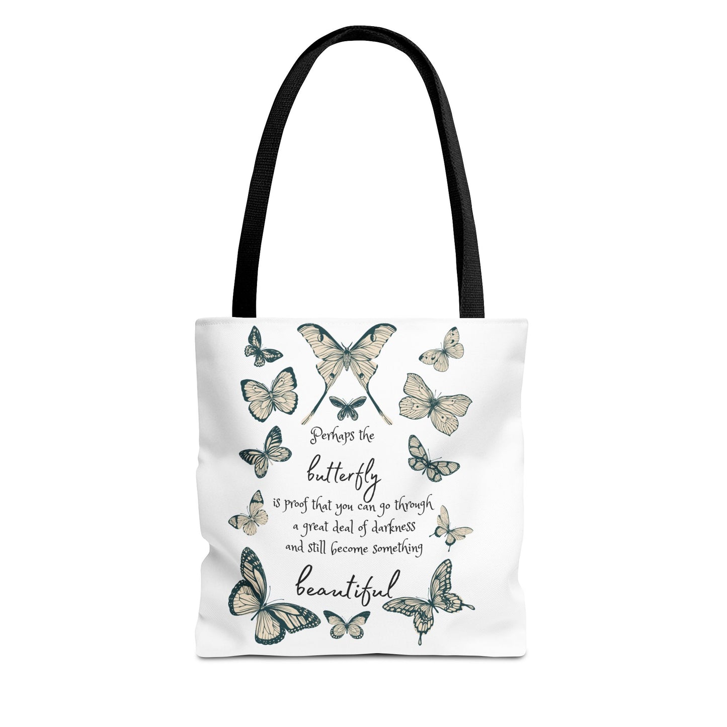Butterfly Inspiration Tote Bag, Motivational Tote, Eco-Friendly Shopping Bag, Butterfly Art Carry All, Gift for Nature Lovers
