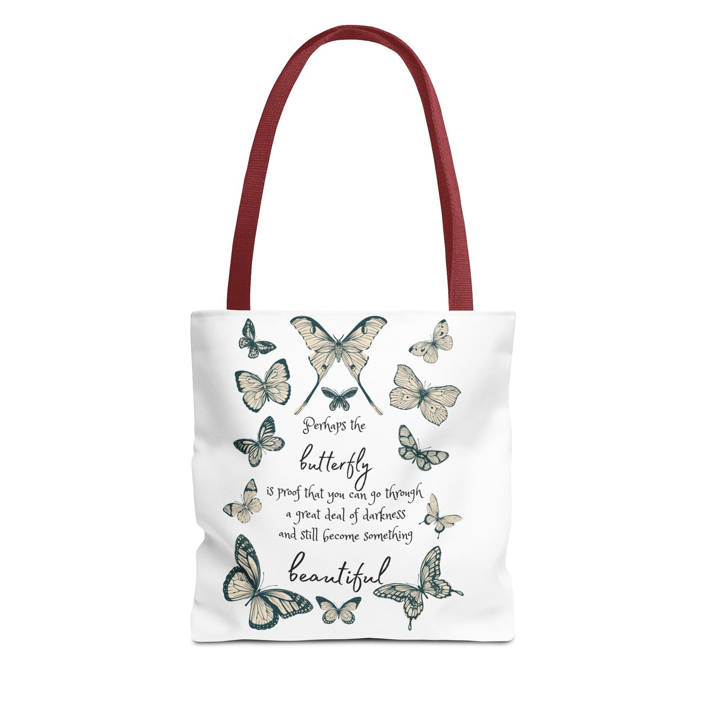 Butterfly Inspiration Tote Bag, Motivational Tote, Eco-Friendly Shopping Bag, Butterfly Art Carry All, Gift for Nature Lovers